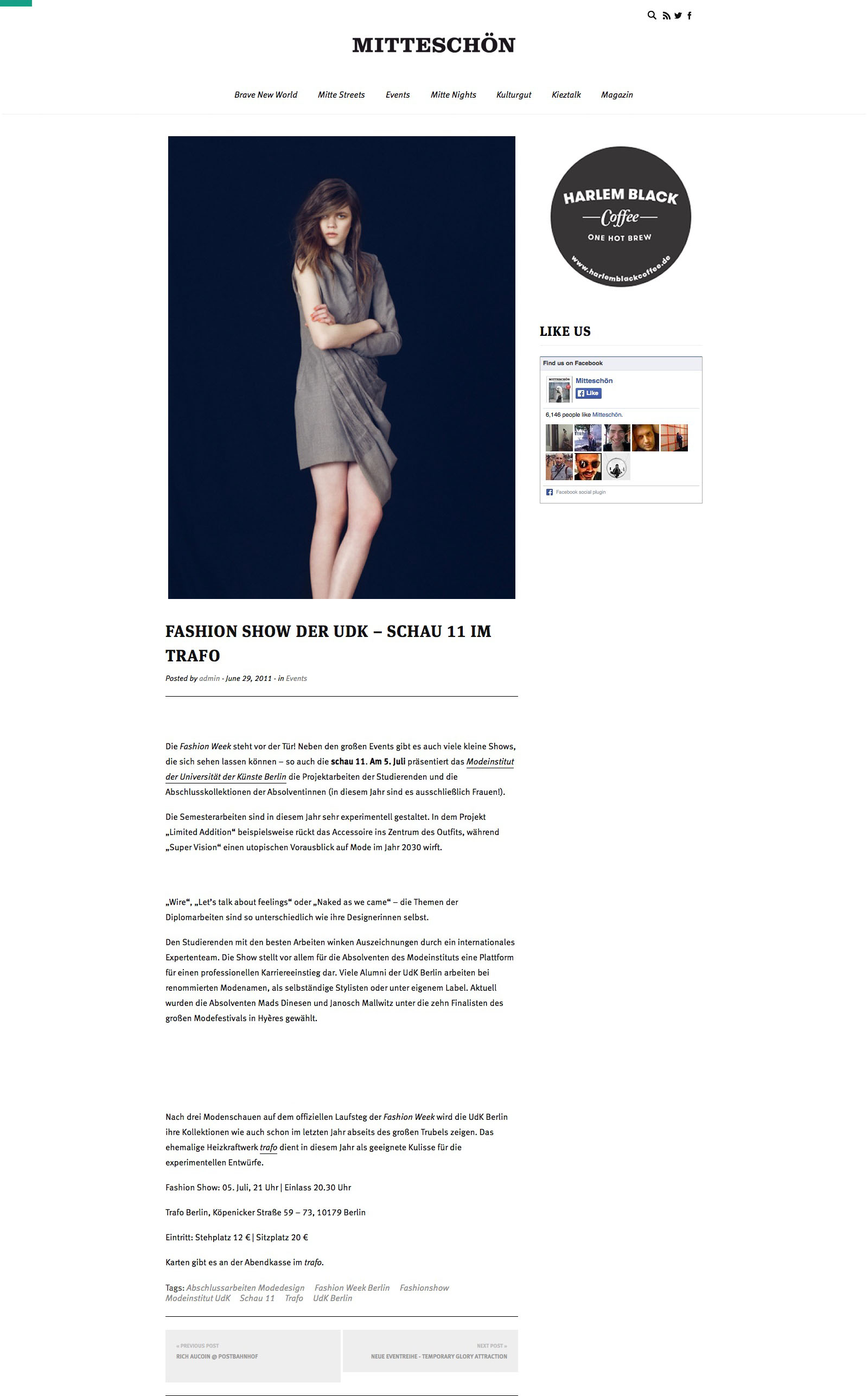 Fashion Show der UdK – schau 11 im trafo | Mitteschoen