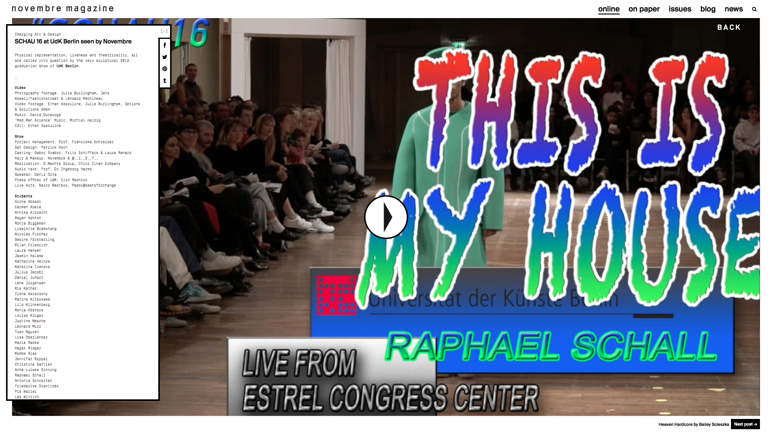 Physical representation, liveness and theatricality, all are called into question by the very sculptural 2016 graduation show of <b><a target="_blank" rel="nofollow">UdK Berlin</a></b>.andnbsp;<br><b...